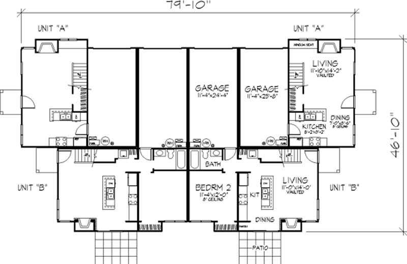 Floor Plan First Story of Multi-Unit Plan #146-1846
