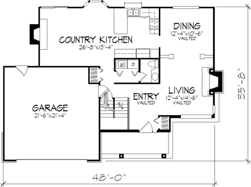 Floor Plan First Story of Country Plan #146-1848