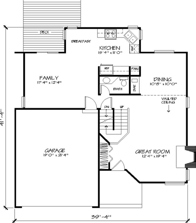 Floor Plan First Story of Contemporary Plan #146-1851