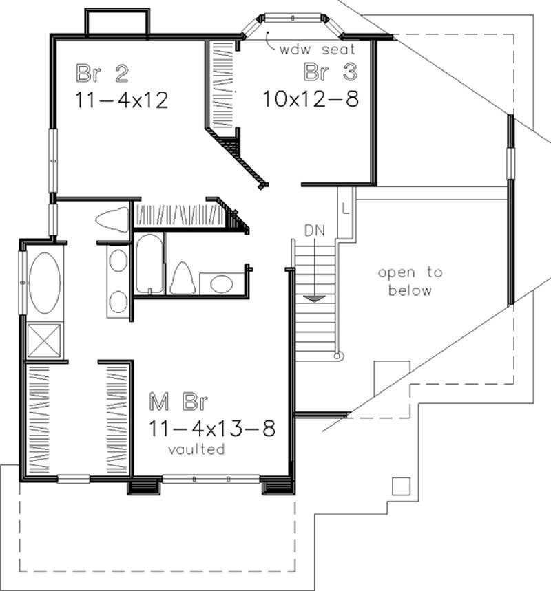 Floor Plan Second Story of Country Plan #146-1859