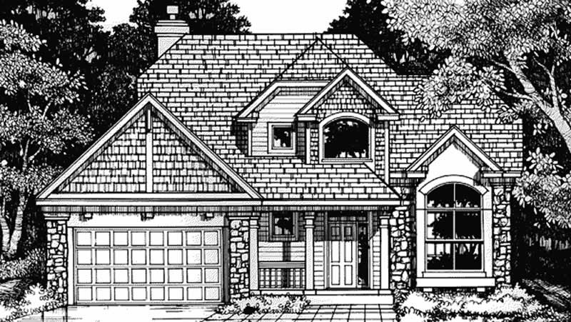 Front view of Contemporary home (ThePlanCollection: House Plan #146-1862)