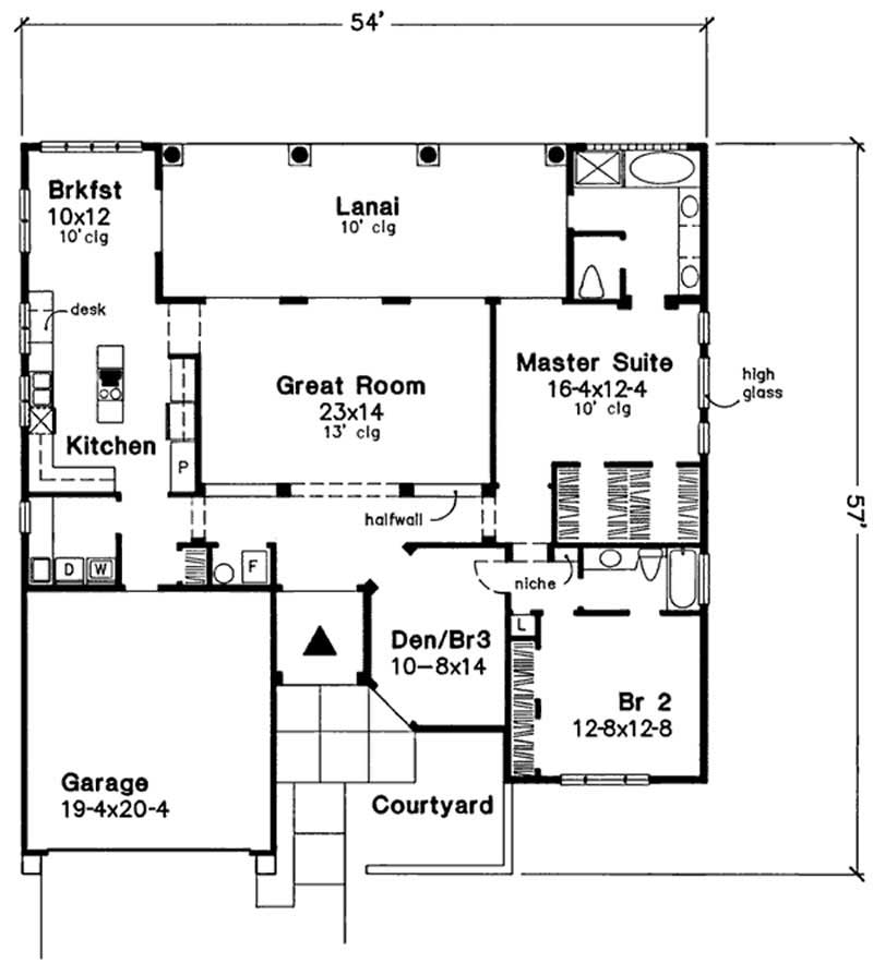 Floor Plan First Story of European Plan #146-1863