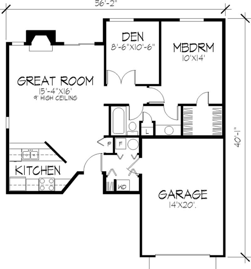 Floor Plan First Story of Modern Plan #146-1864