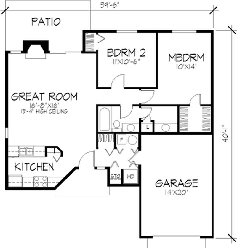 Floor Plan First Story of Modern Plan #146-1870