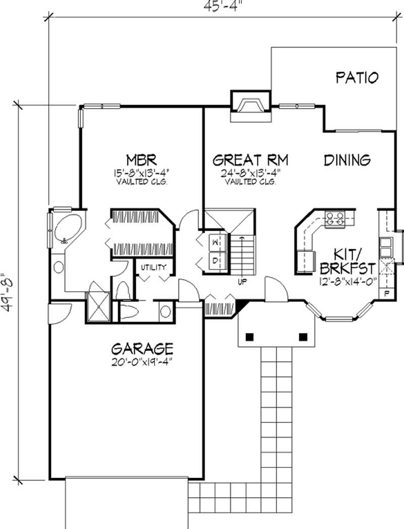 Floor Plan First Story of Cape Cod Plan #146-1872