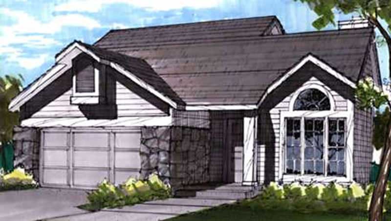 Front view of Contemporary home (ThePlanCollection: House Plan #146-1873)