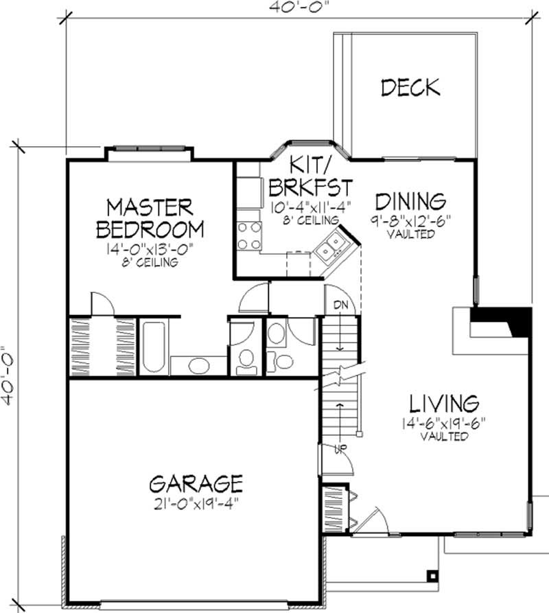 Floor Plan First Story of Cape Cod Plan #146-1873