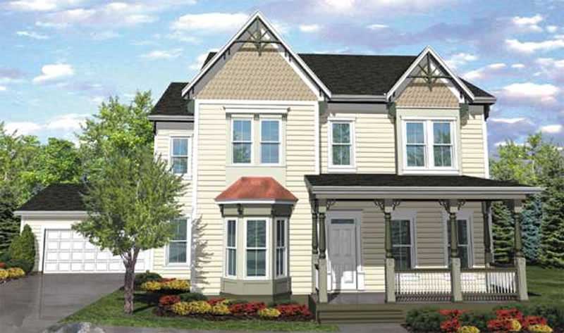 Front view of Country home (ThePlanCollection: House Plan #146-1879)