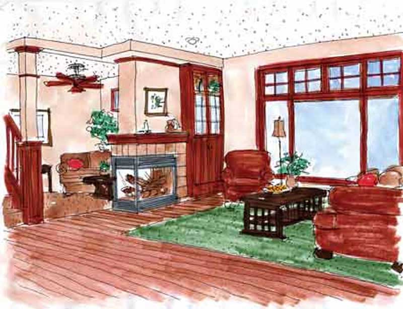 Living Room of this 4-Bedroom, 2716 Sq Ft Plan - 146-1888