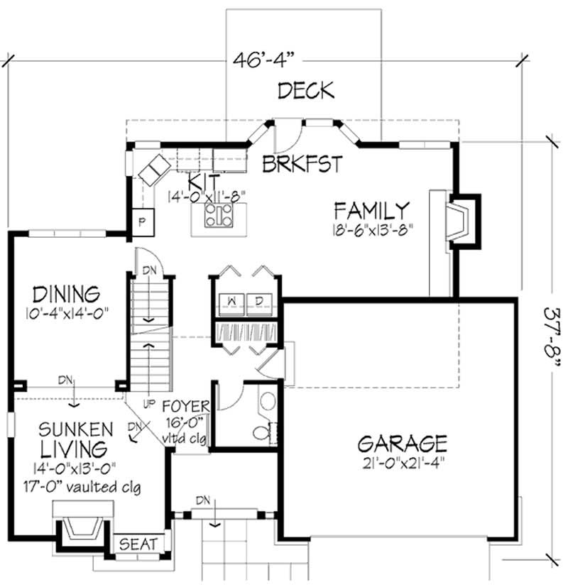 Floor Plan First Story of Country Plan #146-1891