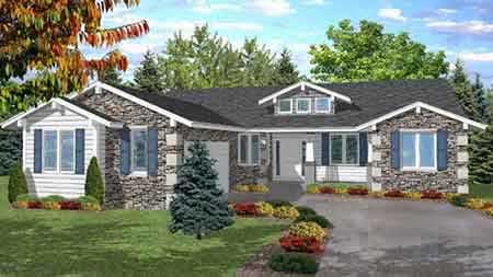 Front view of Bungalow home (ThePlanCollection: House Plan #146-1893)
