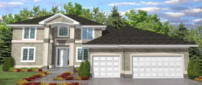 Front view of European home (ThePlanCollection: House Plan #146-1901)