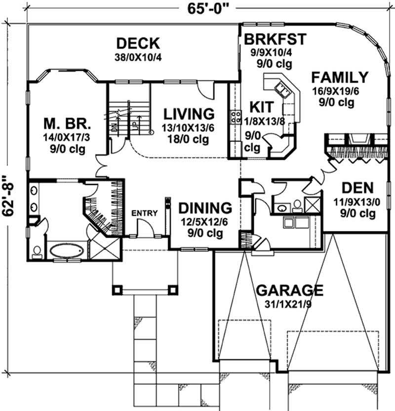 Floor Plan First Story of European Plan #146-1901