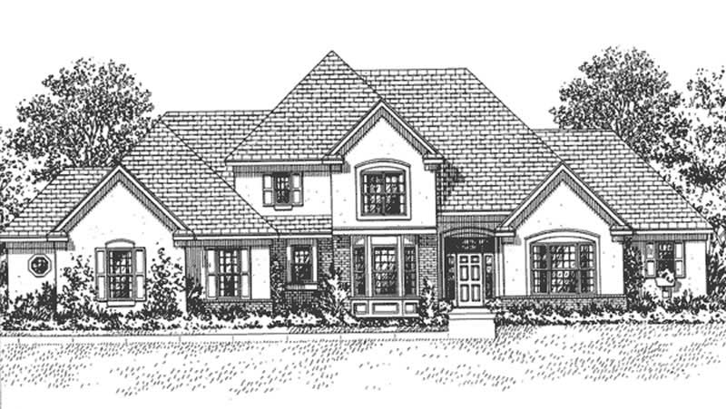 Home Plan Front Elevation of this 3-Bedroom,3537 Sq Ft Plan -146-1907