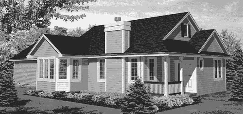 Home Plan Front Elevation of this 2-Bedroom,1548 Sq Ft Plan -146-1909