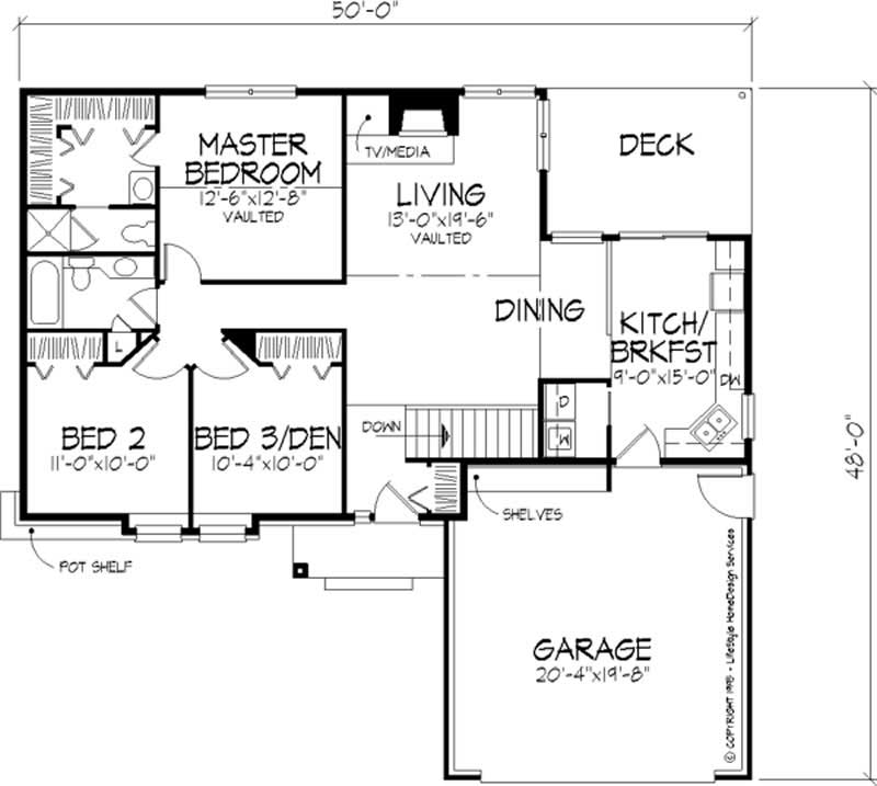 Floor Plan First Story of Country Plan #146-1913