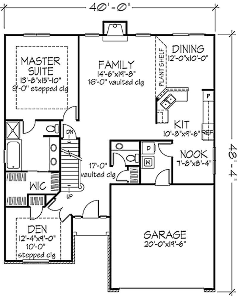 Floor Plan First Story of Cape Cod Plan #146-1924