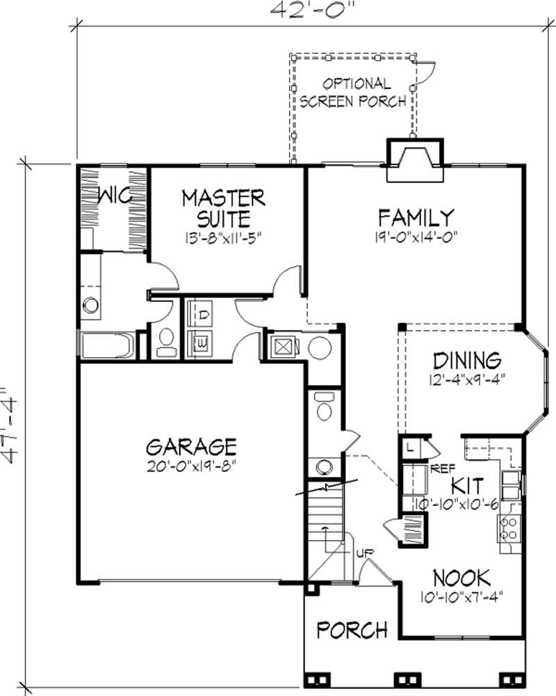 Floor Plan First Story of Cape Cod Plan #146-1926