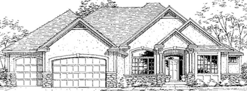Home Plan Front Elevation of this 1-Bedroom,4376 Sq Ft Plan -146-1929
