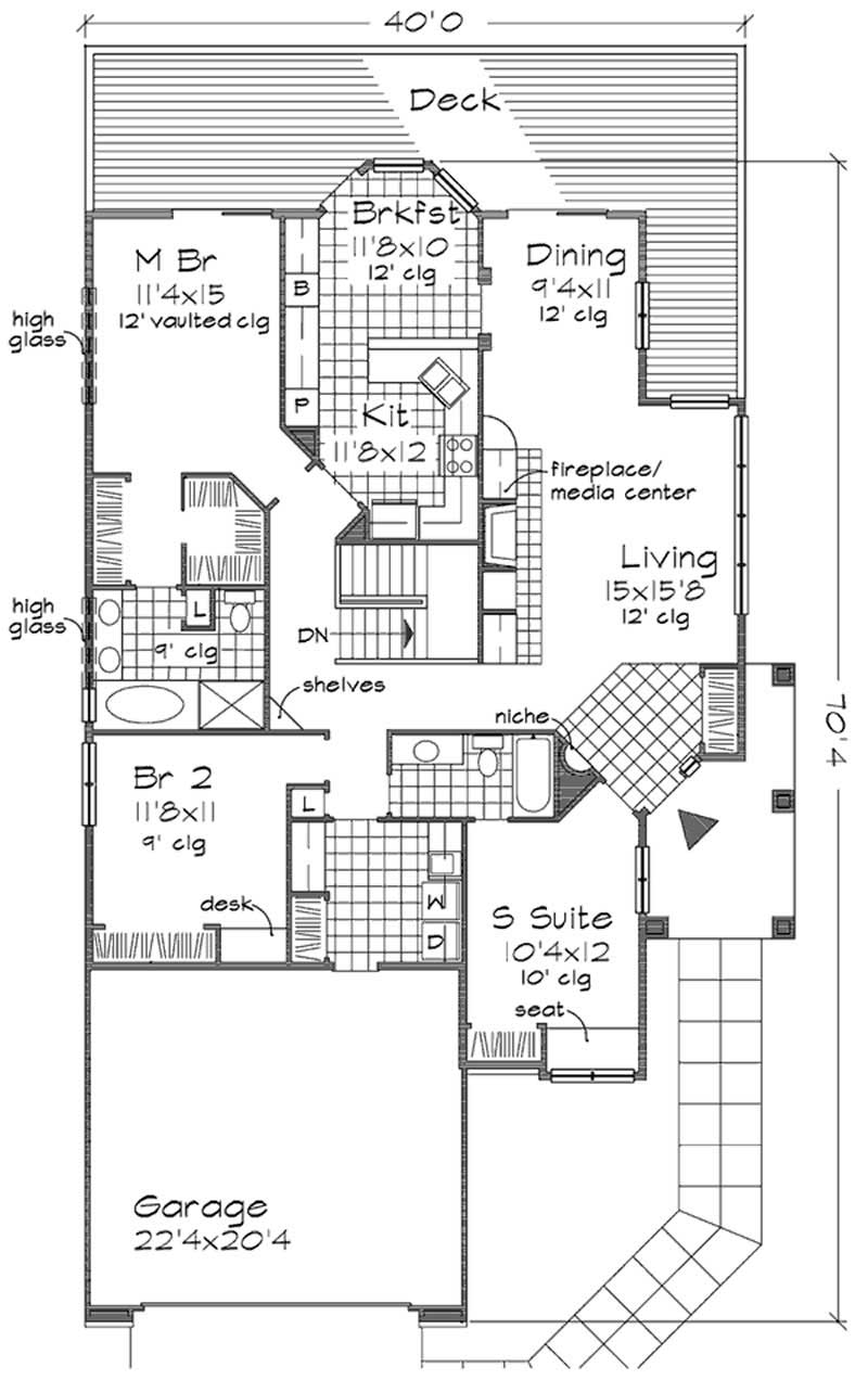Floor Plan First Story of Country Plan #146-1934