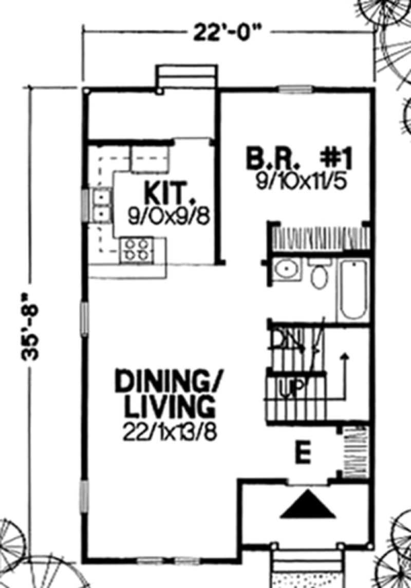 Floor Plan First Story of Country Plan #146-1937