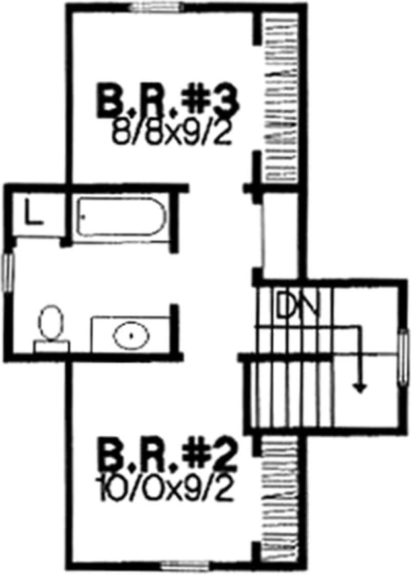 Floor Plan Second Story of Country Plan #146-1937