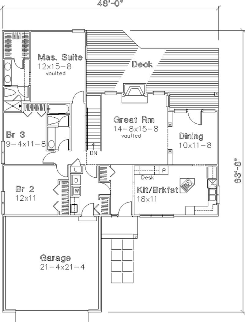 Floor Plan First Story of Country Plan #146-1942