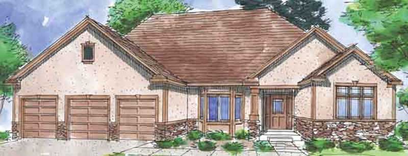 Home Plan Front Elevation of this 1-Bedroom,2233 Sq Ft Plan -146-1943