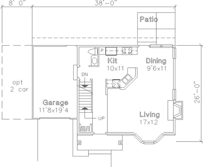 Floor Plan First Story of Colonial Plan #146-1945