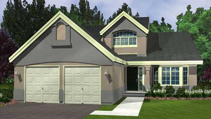 Front view of Country home (ThePlanCollection: House Plan #146-1946)