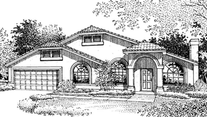 Home Plan Front Elevation of this 3-Bedroom,1723 Sq Ft Plan -146-1948