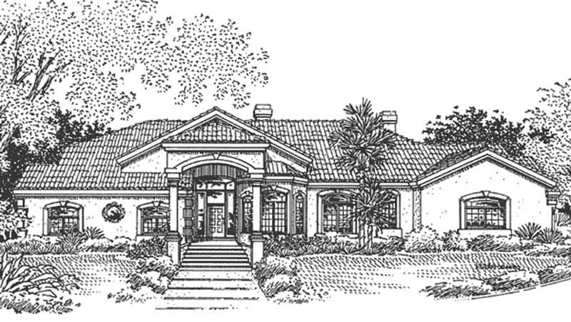 Home Plan Left Elevation of this 4-Bedroom,4457 Sq Ft Plan -146-1949