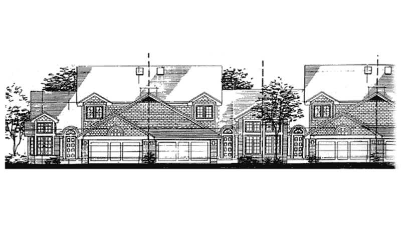 Front view of Duplex/Multi-Unit home (ThePlanCollection: House Plan #146-1954)