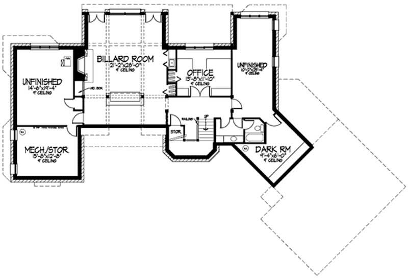 Floor Plan Basement of Country Plan #146-1957