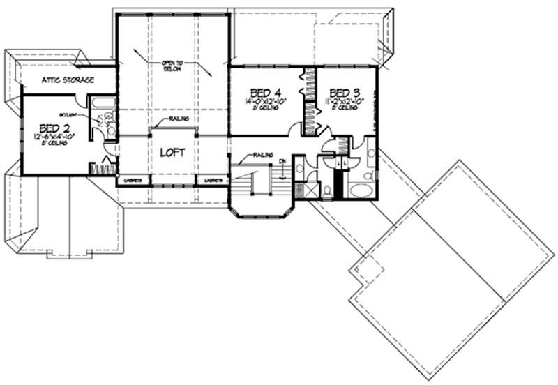 Floor Plan Second Story of Country Plan #146-1957