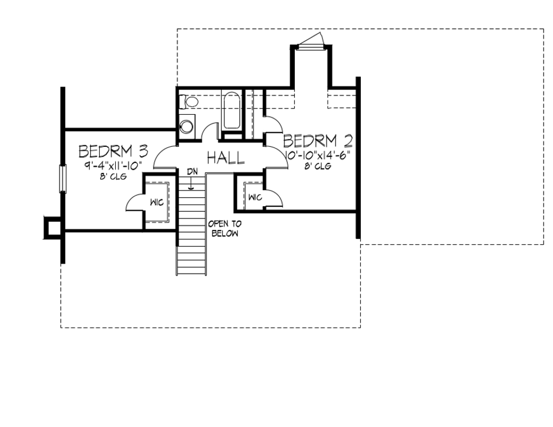 Floor Plan Second Story of Cape Cod Plan #146-1962