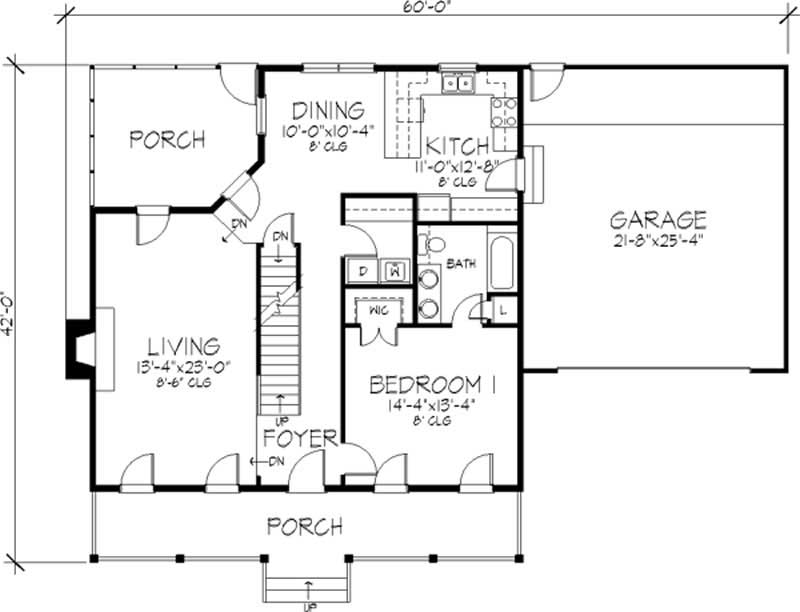 Floor Plan First Story of Cape Cod Plan #146-1962