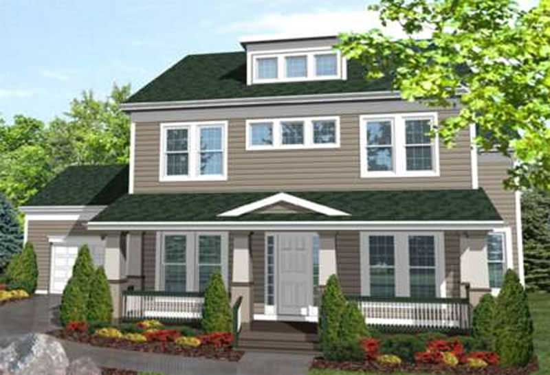 Front view of Ranch home (ThePlanCollection: House Plan #146-1965)