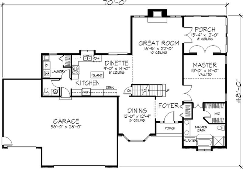 Floor Plan First Story of Cape Cod Plan #146-1974
