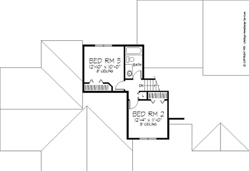Floor Plan Second Story of Cape Cod Plan #146-1974