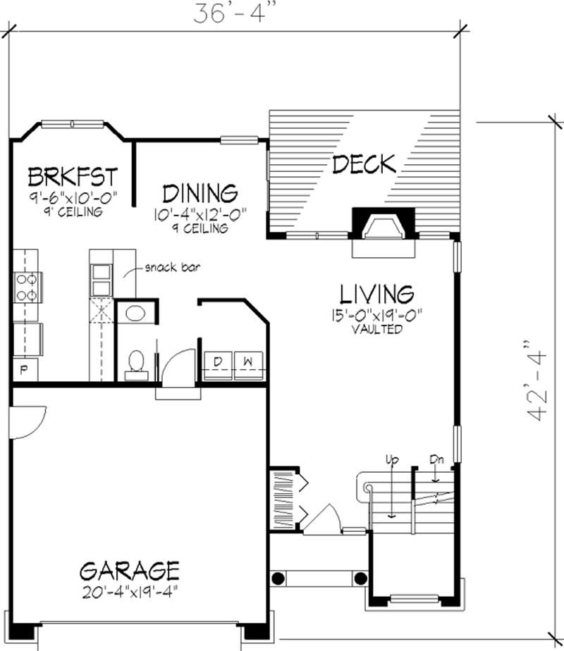 Floor Plan First Story of European Plan #146-1980