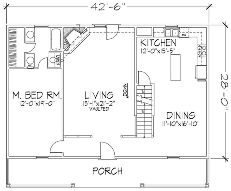 Floor Plan First Story of Country Plan #146-1985