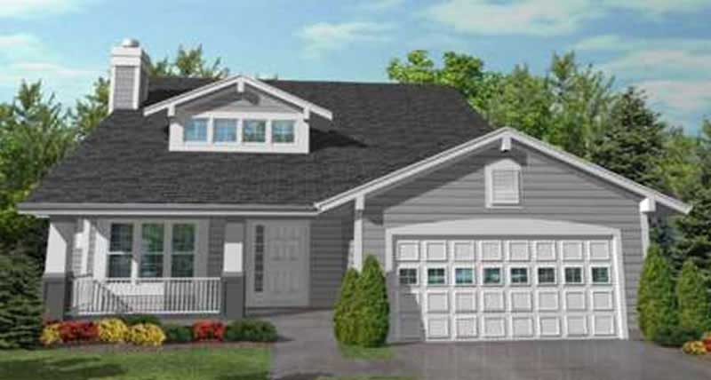 Front view of Ranch home (ThePlanCollection: House Plan #146-1989)