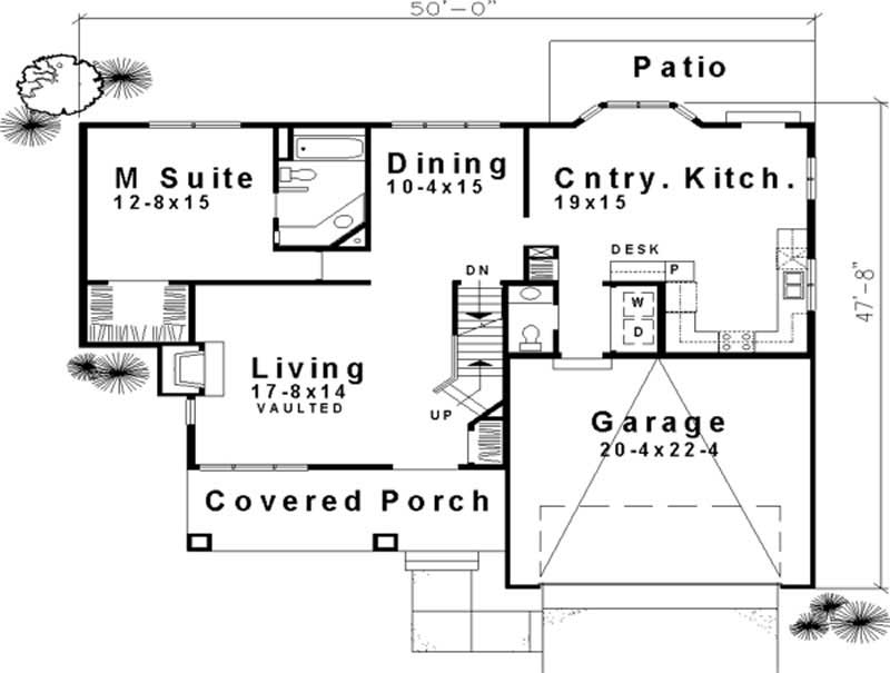 Floor Plan First Story of Ranch Plan #146-1989