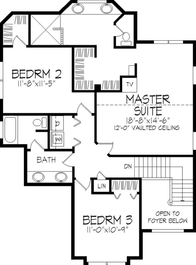 Floor Plan Second Story of Plan #146-1992