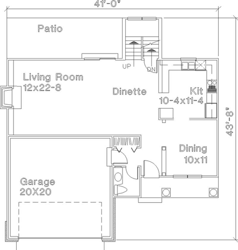 Floor Plan First Story of Country Plan #146-1999