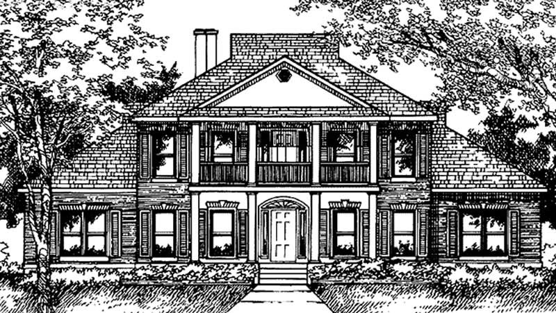 Home Plan Front Elevation of this 4-Bedroom,3461 Sq Ft Plan -146-2001