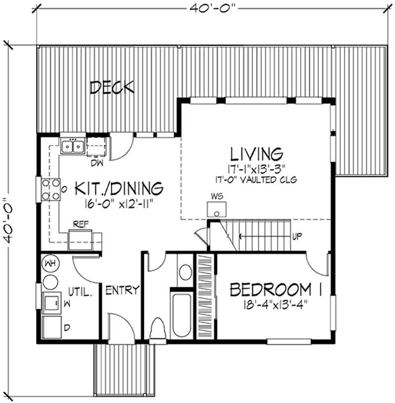 Floor Plan First Story of Vacation Homes Plan #146-2011