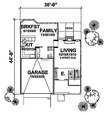 Floor Plan First Story of Country Plan #146-2012