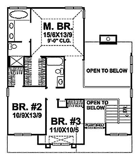 Floor Plan Second Story of Country Plan #146-2012